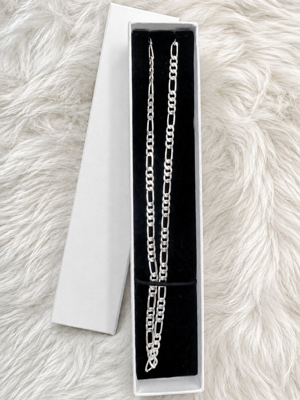 NEW 5mm Figaro Chain Necklace Size 20" Silver Plated Mens Woman Teen - Picture 4 of 6